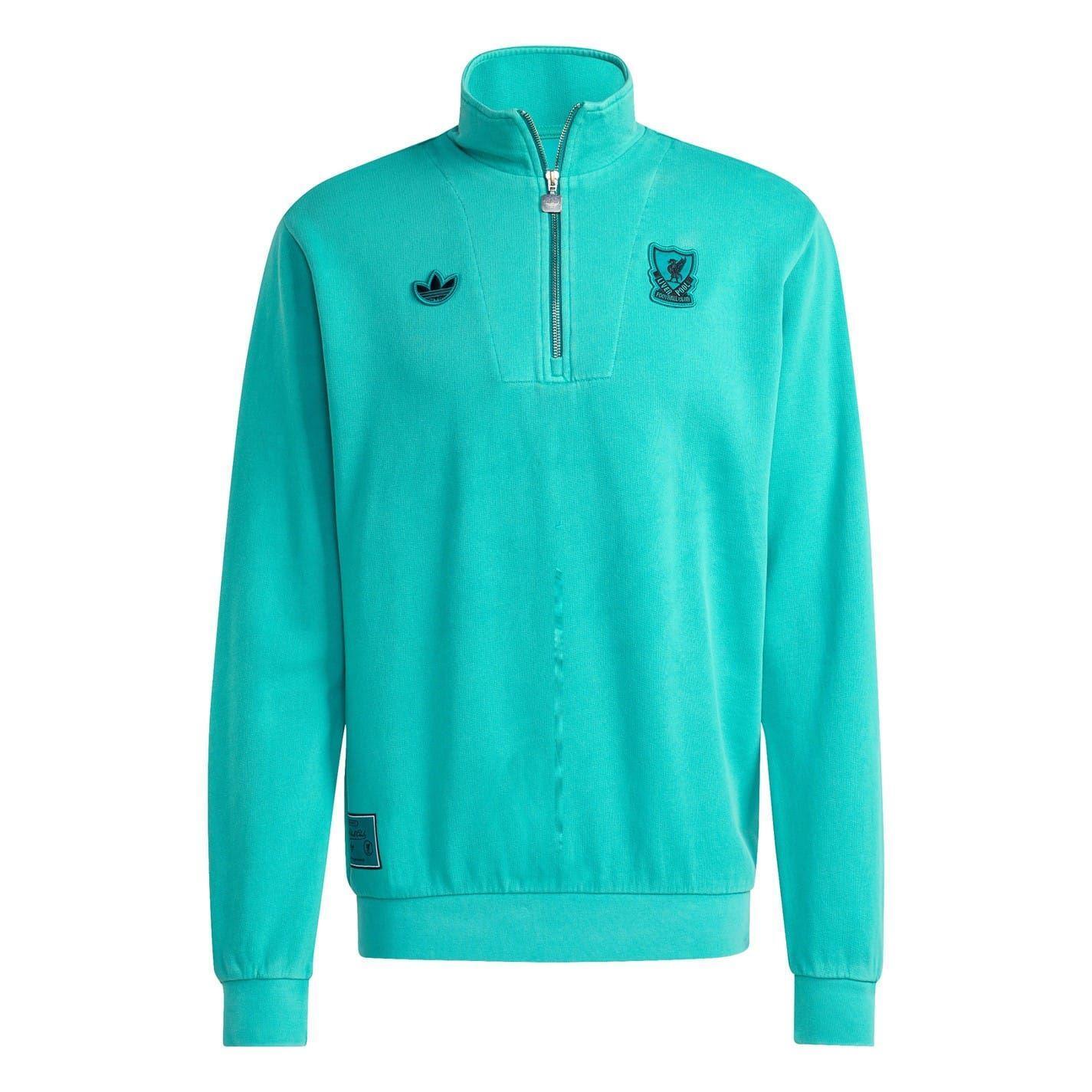 Adidas Mens Terrace Icons Liverpool FC Half Zip Top