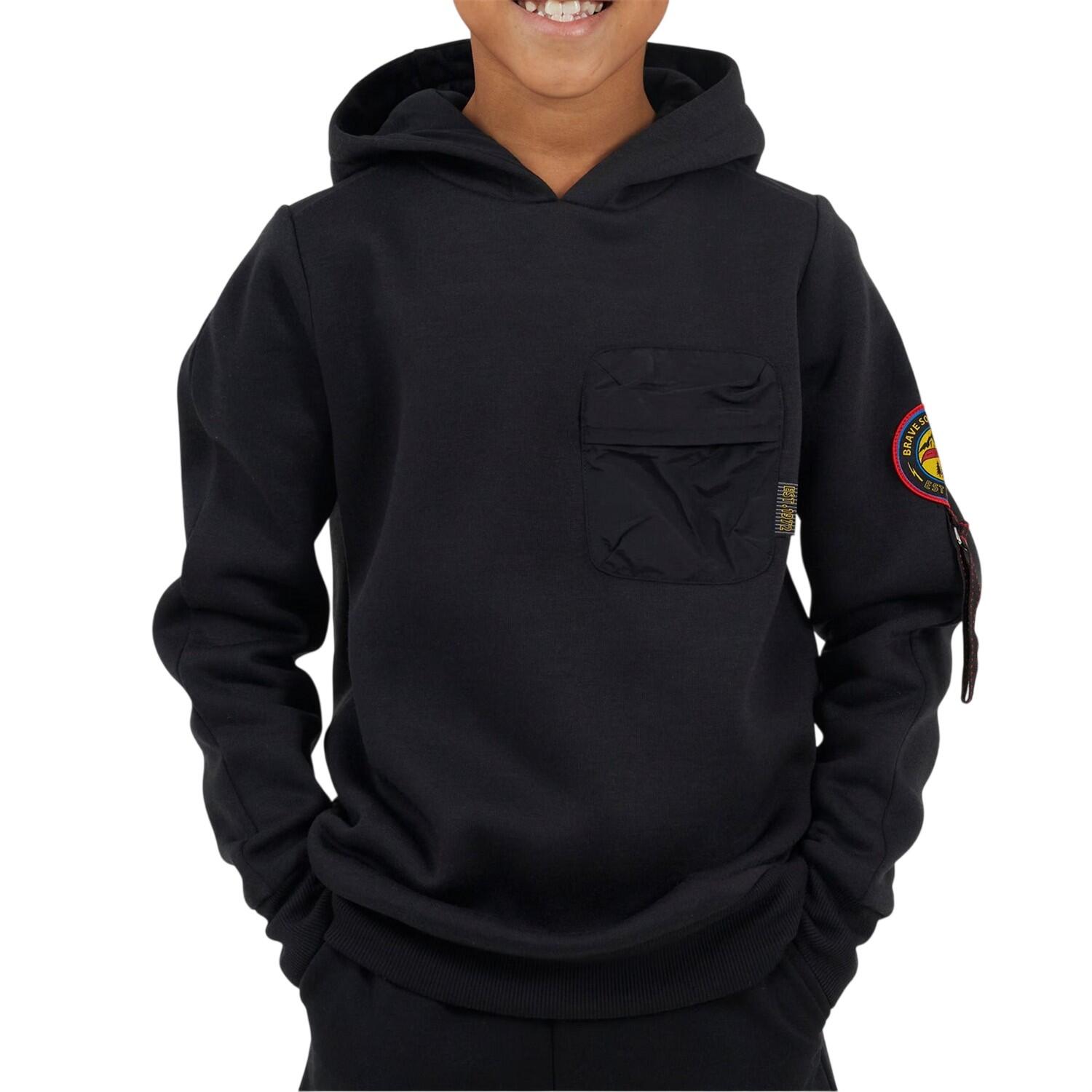 Brave Soul Boys Ribbed Hooded Long-Sleeved Sweatshirt