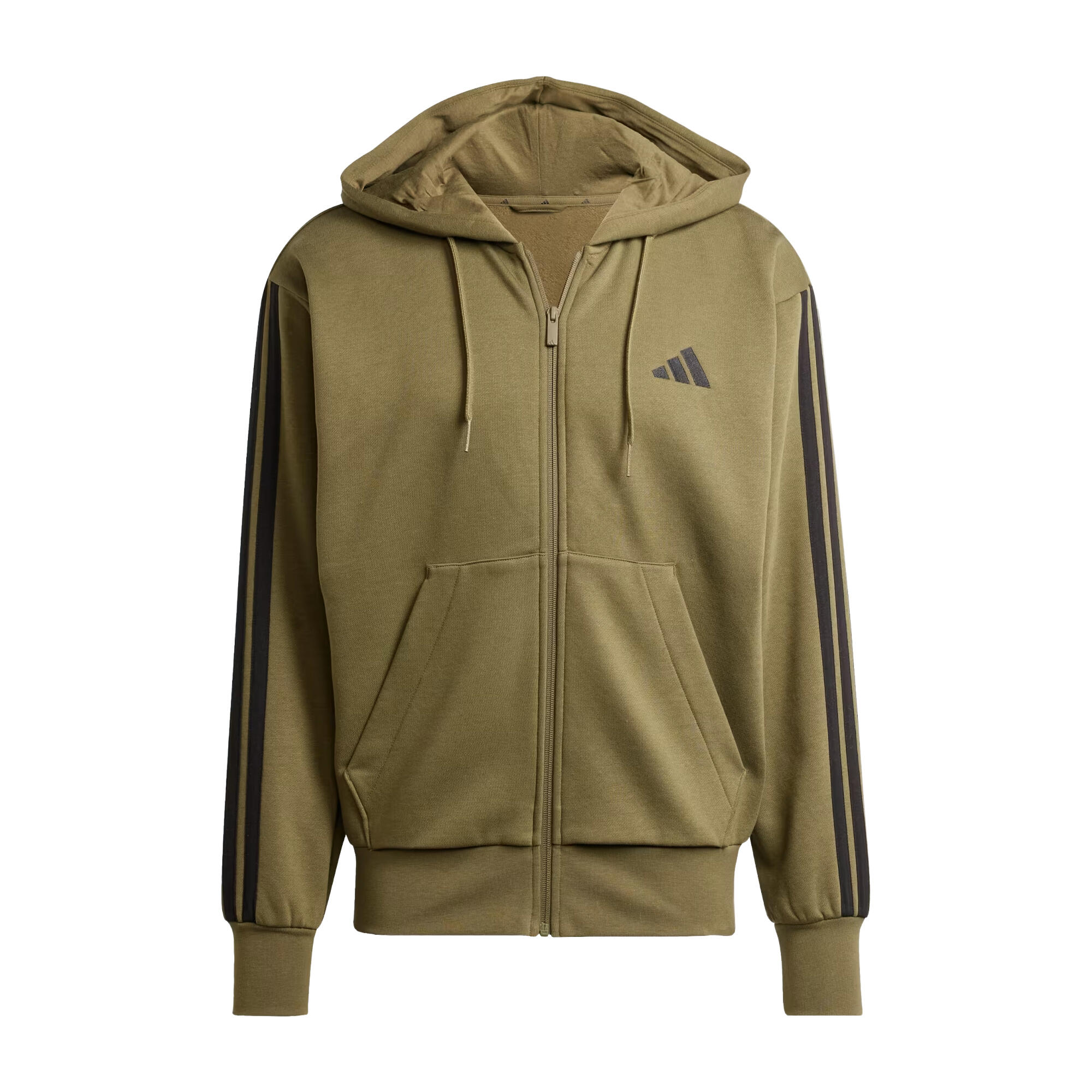 Adidas Mens 3S Cotton Blend Full Zip Hoodie