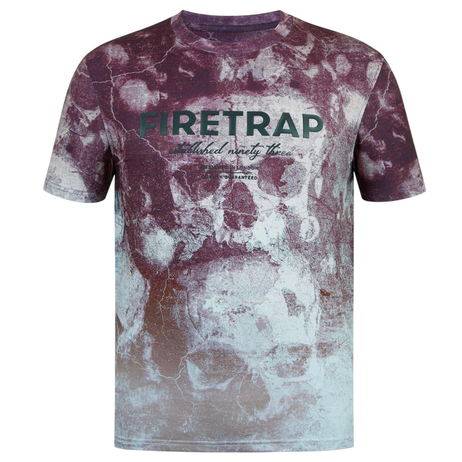 Firetrap Mens Skull Distressed T-Shirt