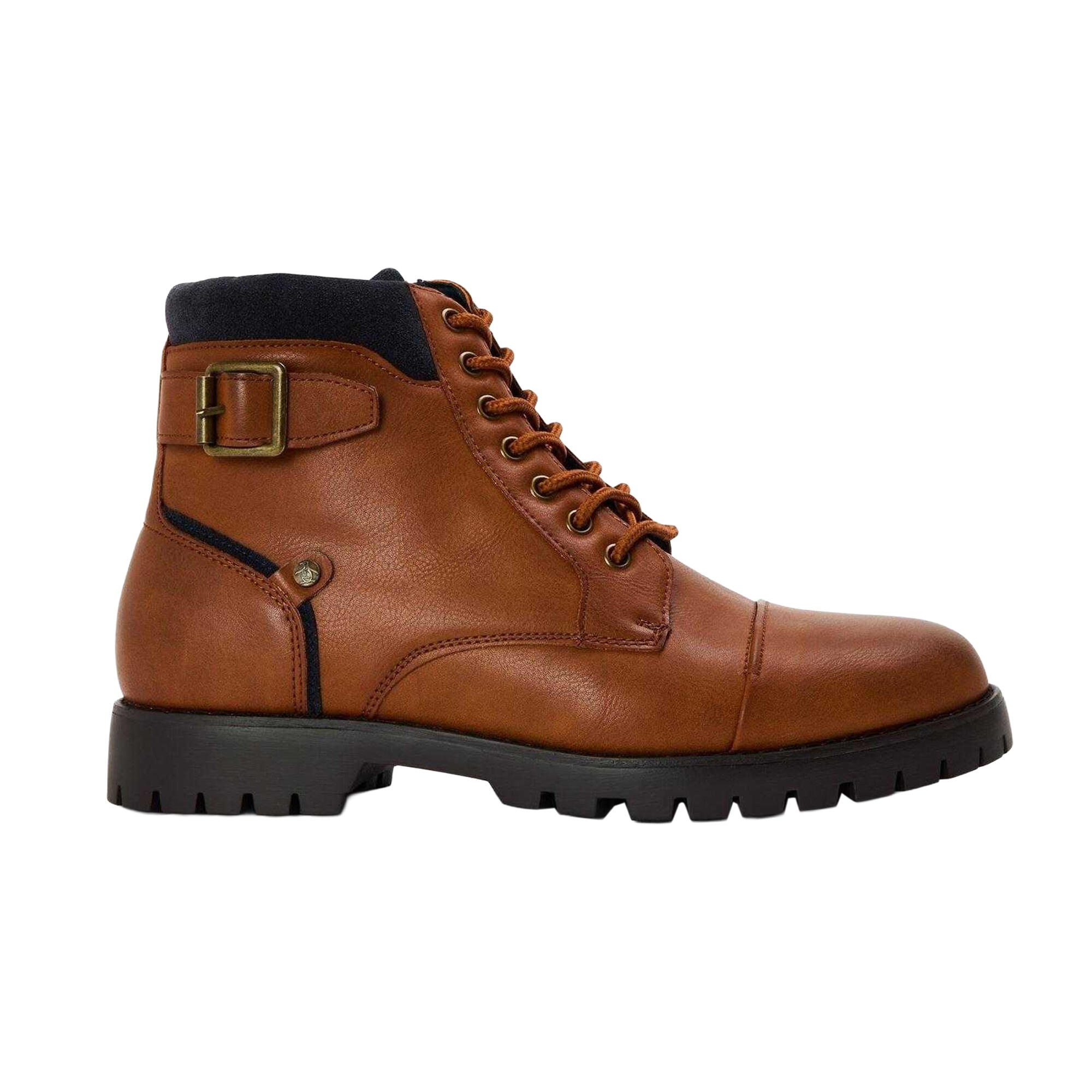 Original Penguin Mens Plain Leather Combat Boots