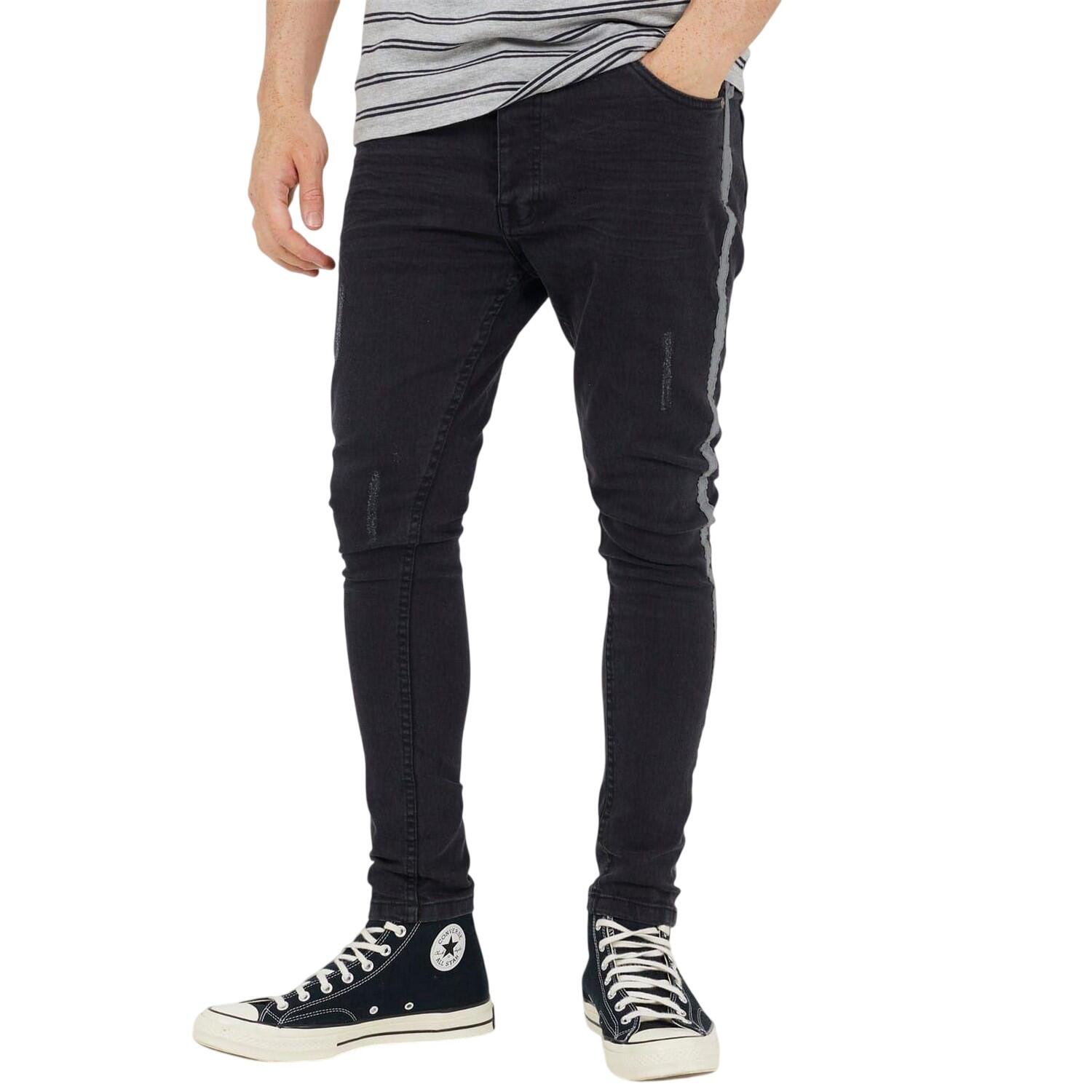 Brave Soul Mens Denim Button Fly Skinny Jeans