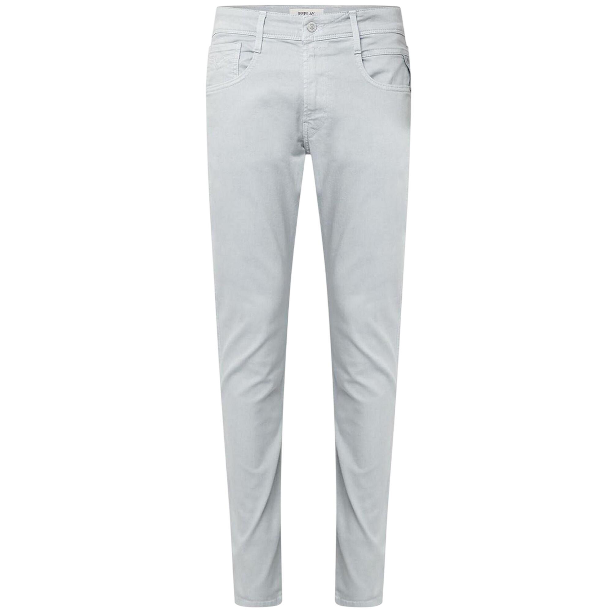 Replay Mens Anbass Cotton Blend Plain Slim Jeans