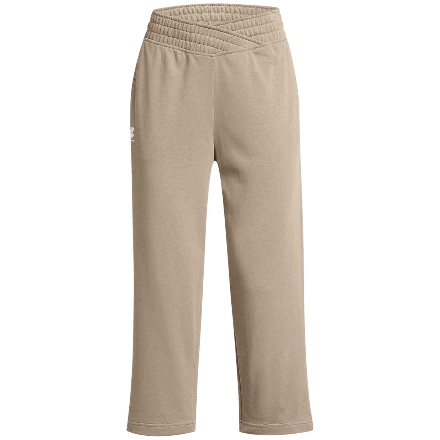 Under Armour Womens/Ladies Terry Towel Cropped Wide Leg Tracksuit Bottoms