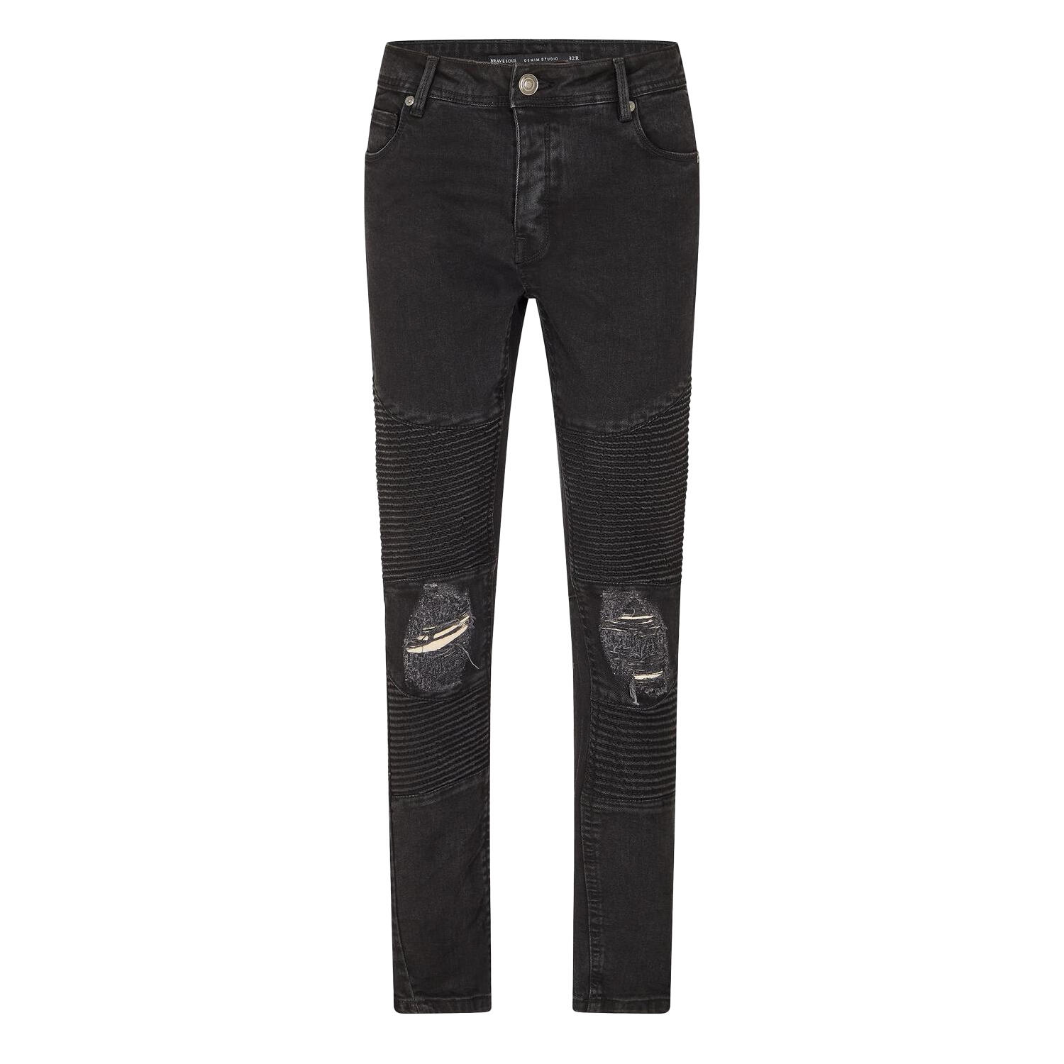 Brave Soul Mens Washed Ripped Skinny Jeans
