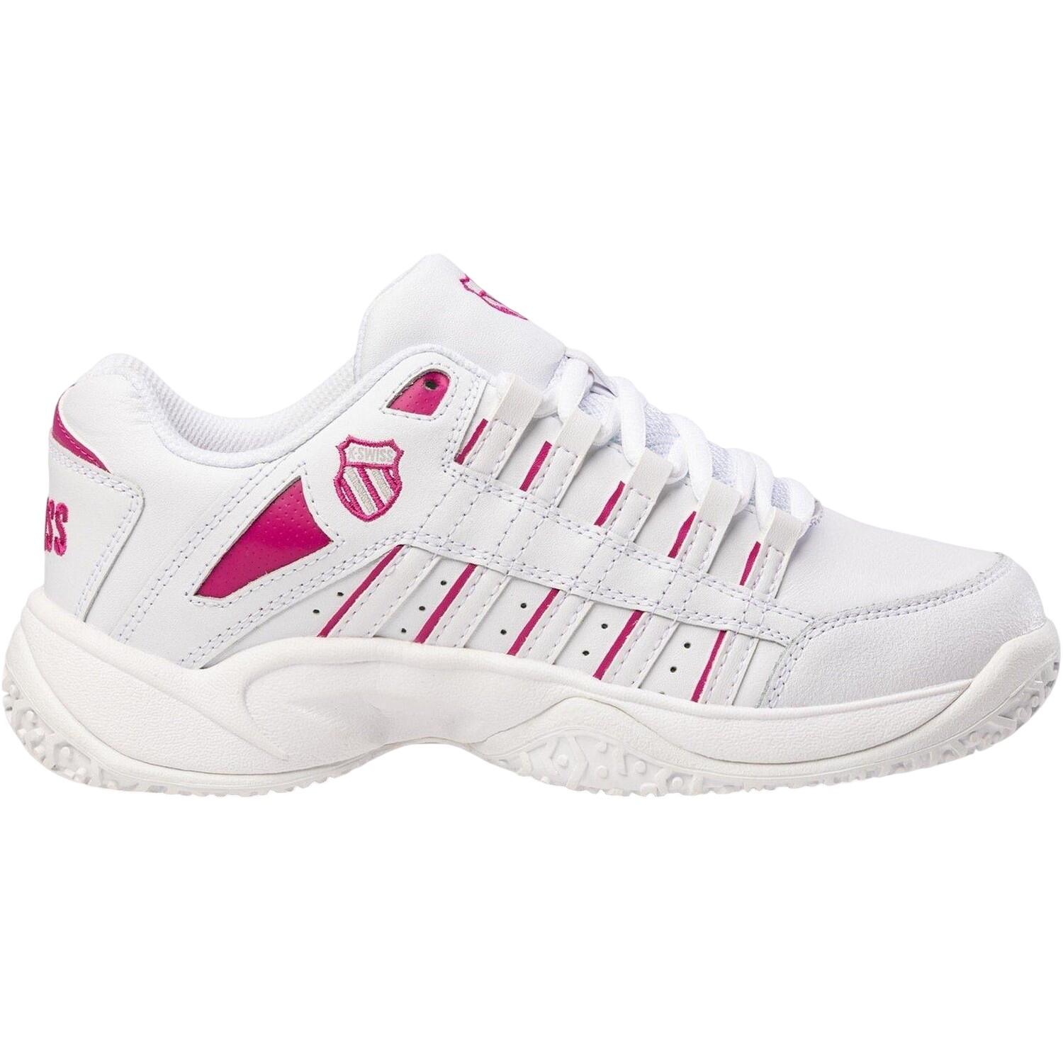 K-Swiss Mens Logo Leather Low Cut Tennis Shoes