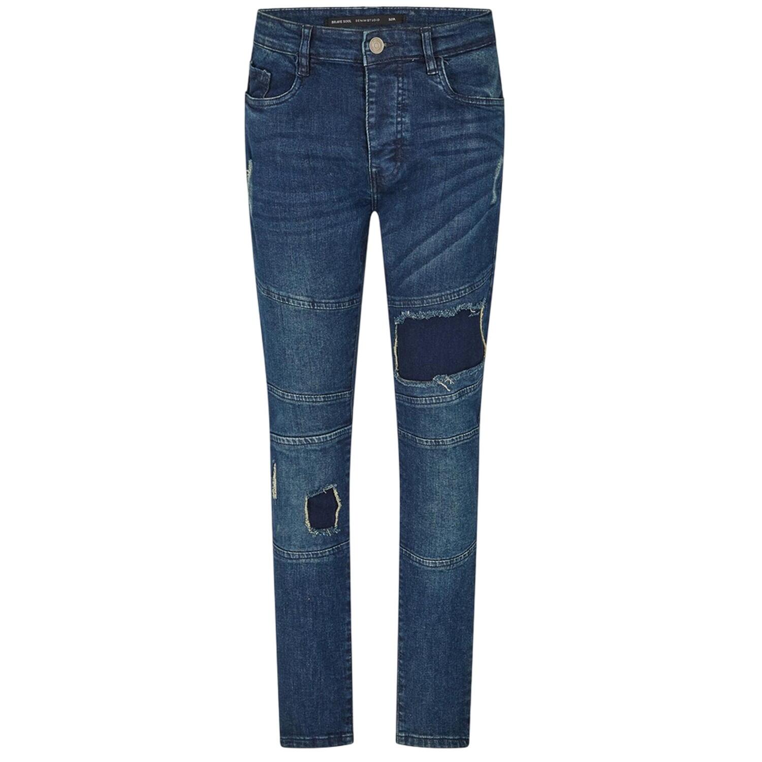Brave Soul Mens Denim Biker Slim Jeans