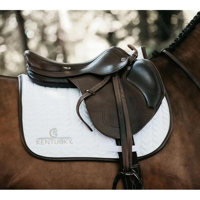 Tapis fishbone cuir jumping blanc 2/5
