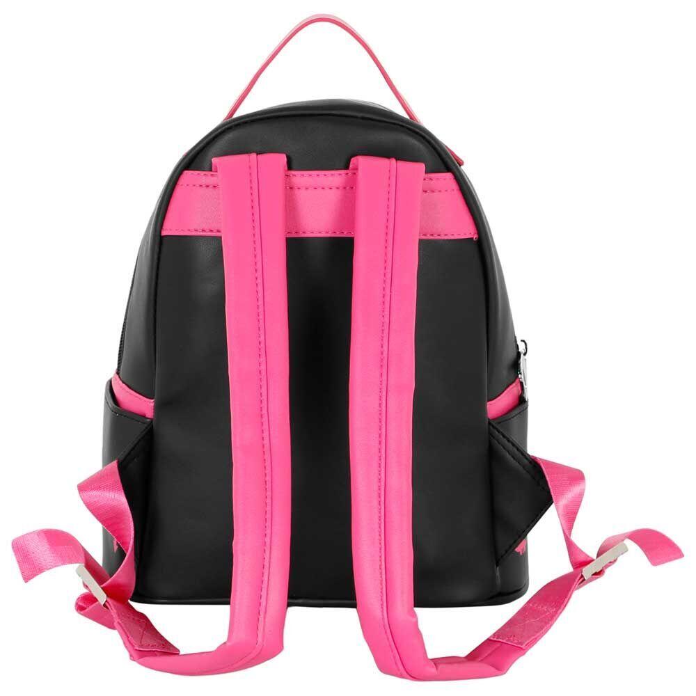 Mochila infantil Kuromi Hello Kitty de 44 cm com bolso frontal, preta e rosa. 2/3