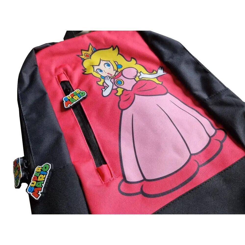 Mochila infantil Peach Super Mario Bros 40 x 29 cm rosa e preta 3/3