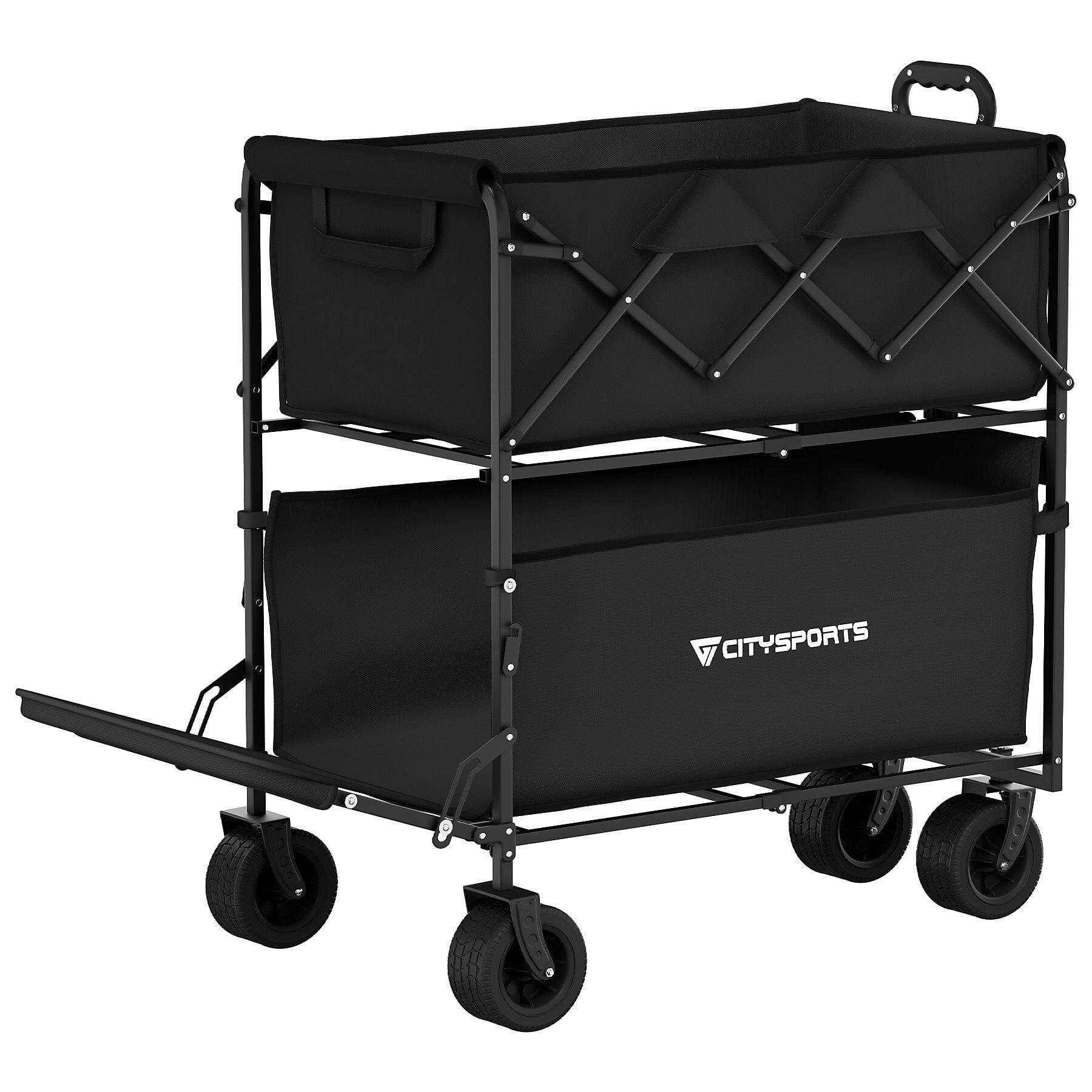 Opvouwbare kampeerwagen. Opvouwbare transportwagen voor kampeeruitrusting. 2/8