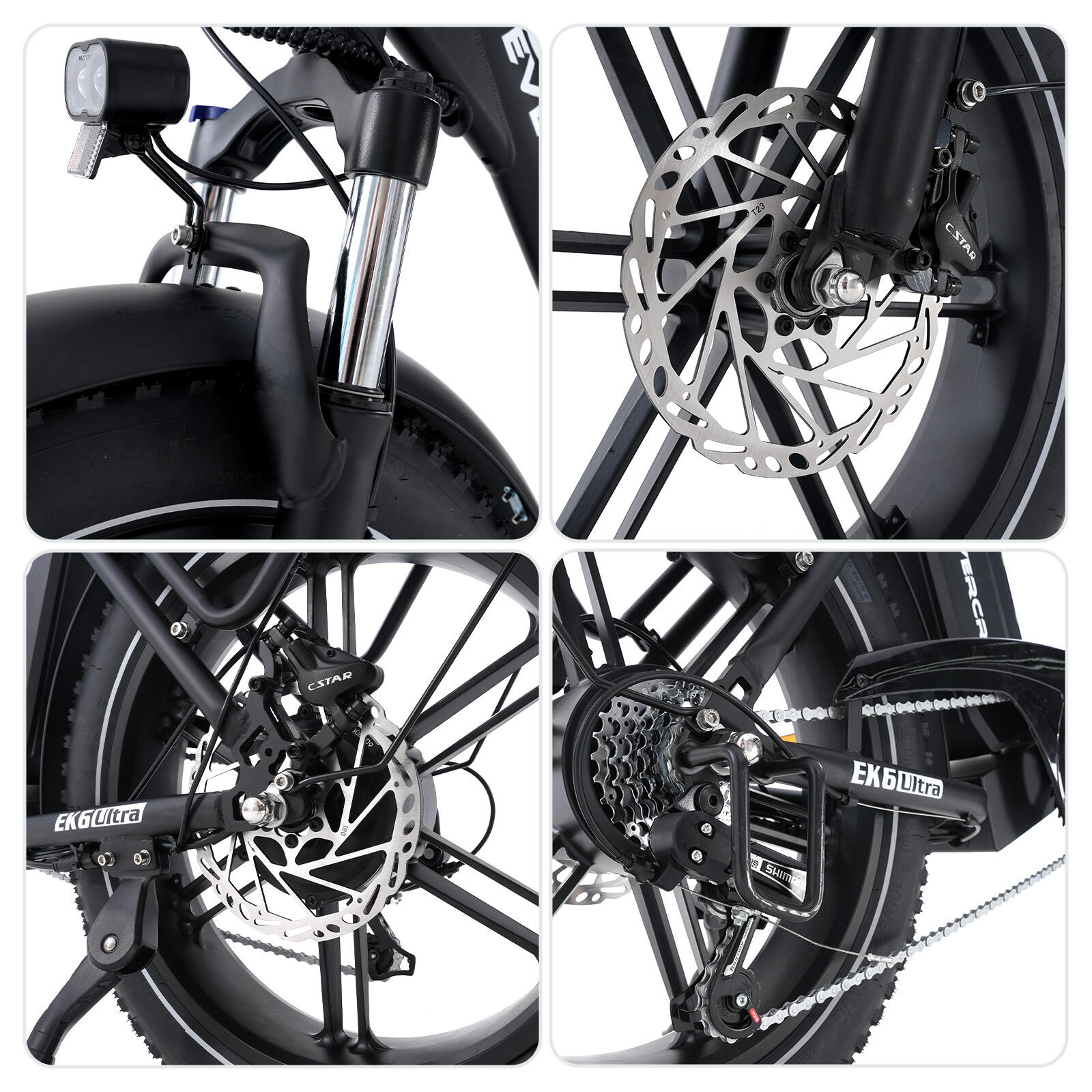 E-Bike EK6 Ultra-Drehmomentsensor-20x4.0 Fat Tires-Herausnehmbarer Akku 864Wh 5/10