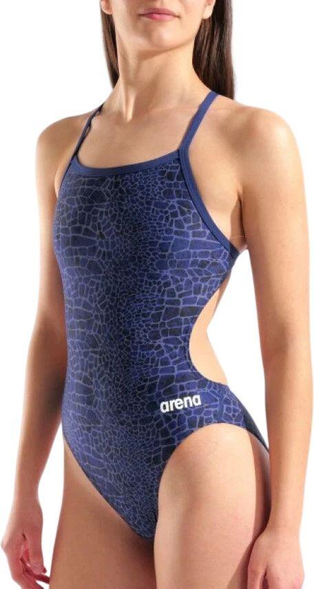 Maillot de Bain Arena Snakeskin Dos Challenge Bleu Femme 3/5