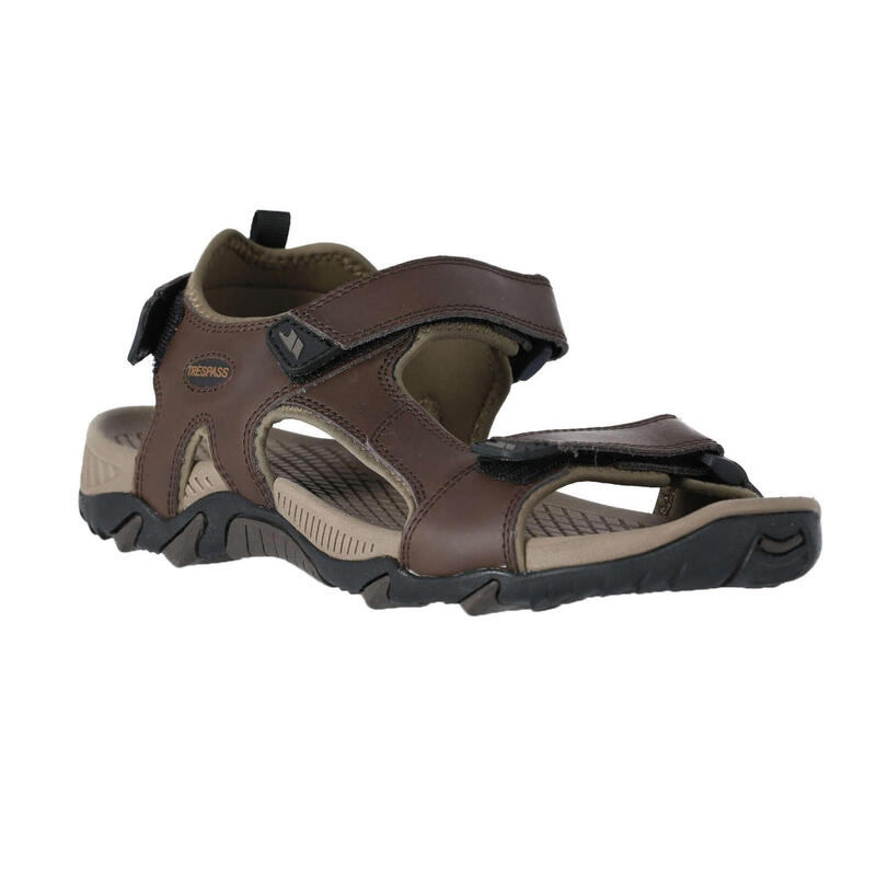 Barkon Leder Sport Sandalen Herren Erde Braun