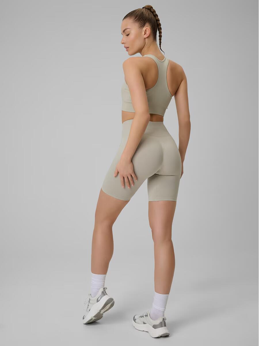 Nahtlose, hochgeschnittene kurze Laufleggings für Damen 6/7