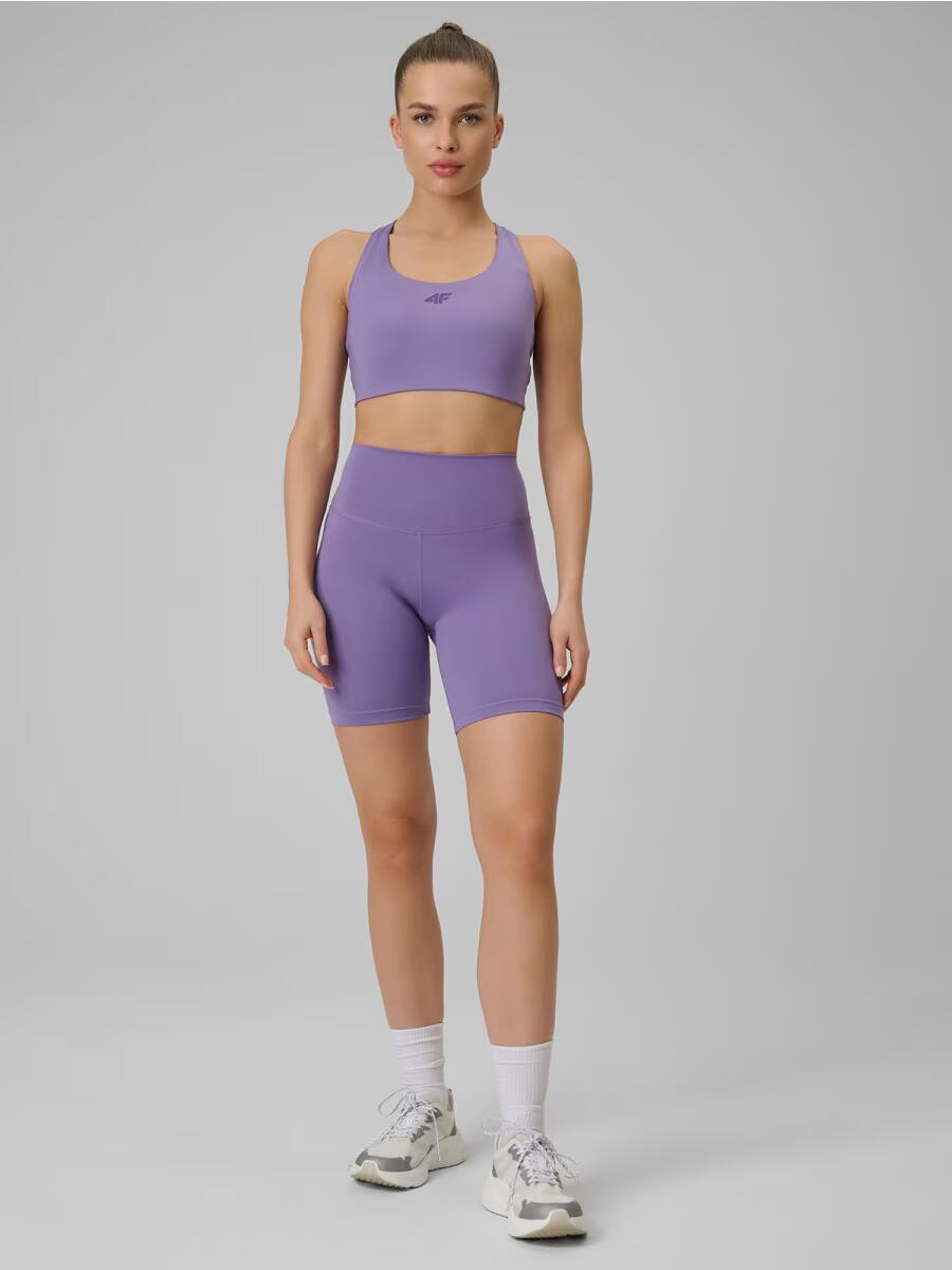 Legginsy krótkie treningowe z wysokim stanem bezszwowe damskie