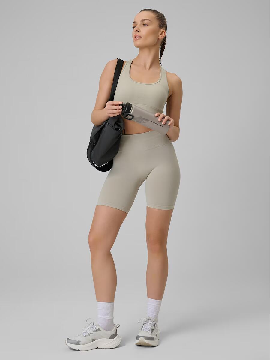 Nahtlose, hochgeschnittene kurze Laufleggings für Damen 5/7