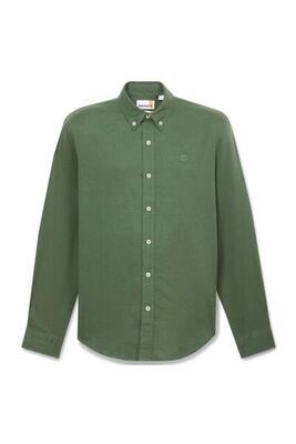 TIMBERLAND Camicia uomo slim in misto lino e cotone tortora