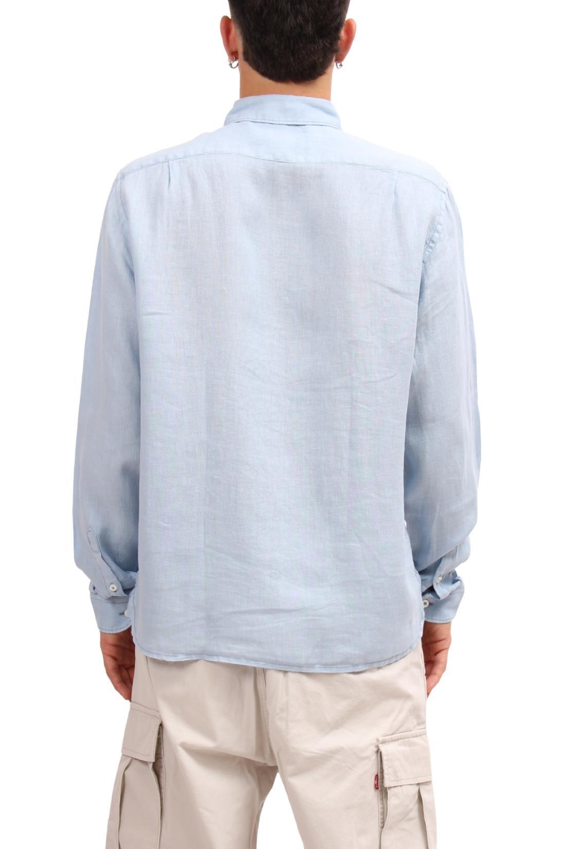 NAPAPIIRI Chemise homme Gilbert en lin bleu, taille L 3/3