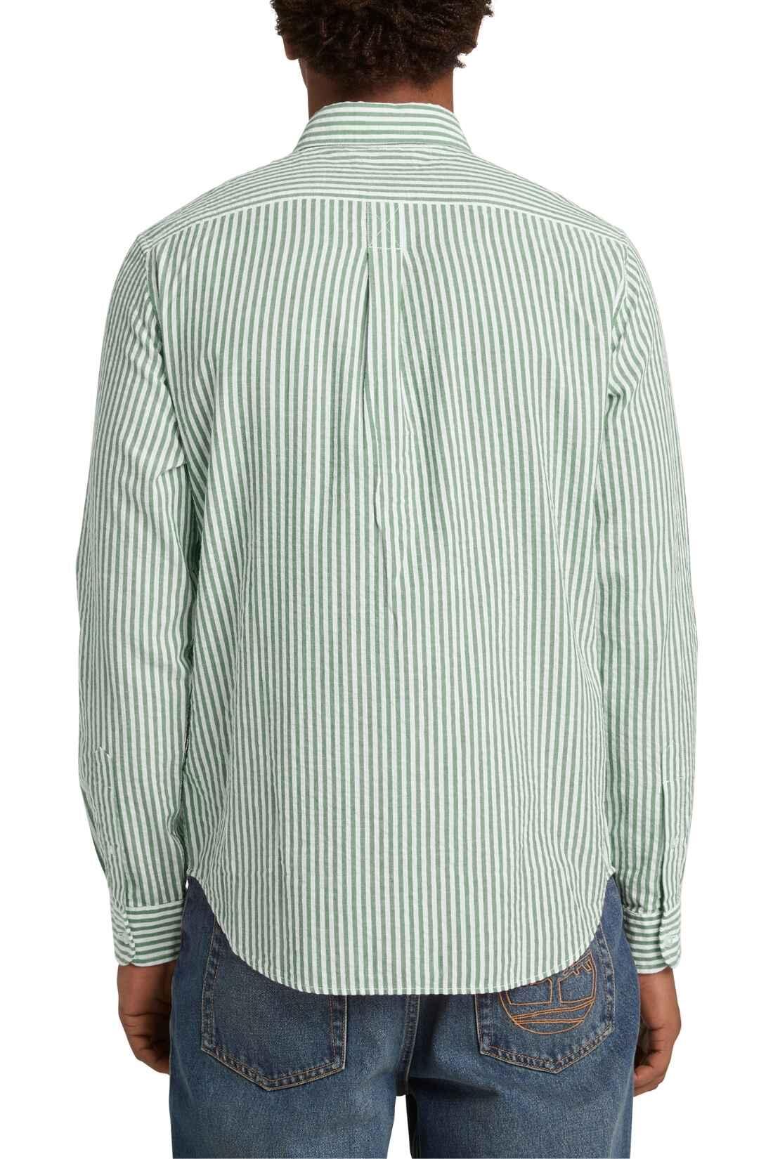 TIMBERLAND Chemise homme seersucker rayée verte, taille 3XL 3/3
