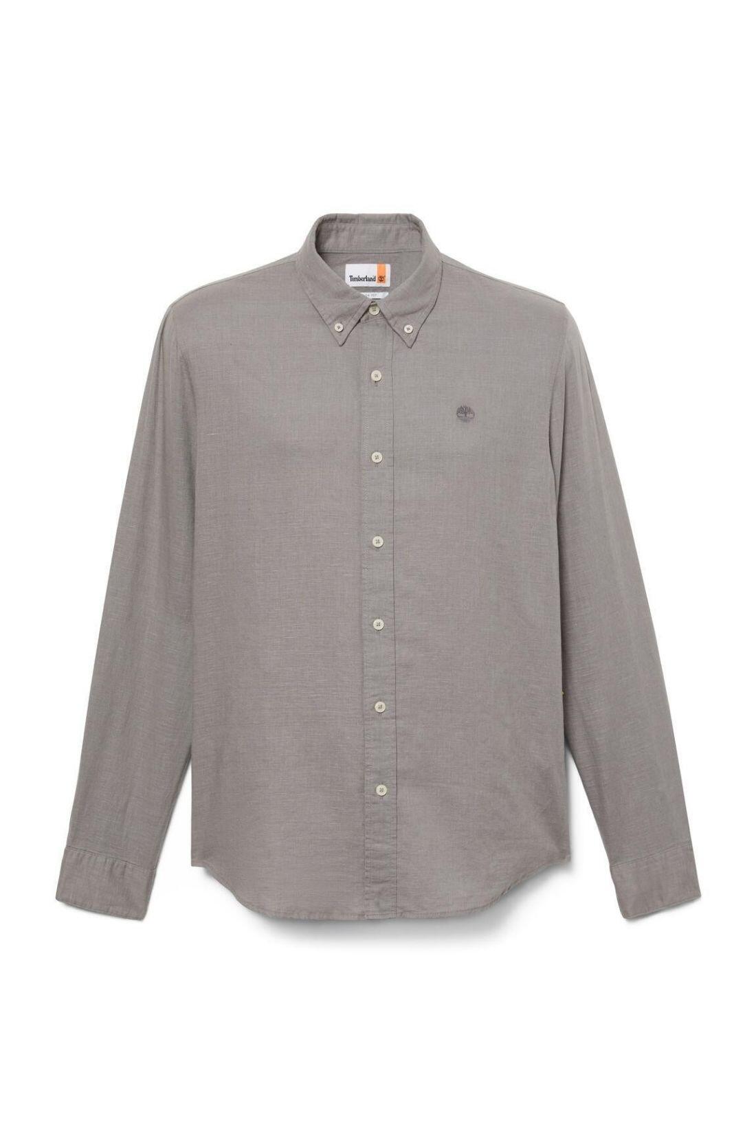 TIMBERLAND Herenoverhemd slim fit in linnen en katoen, grijs, maat XL 2/3