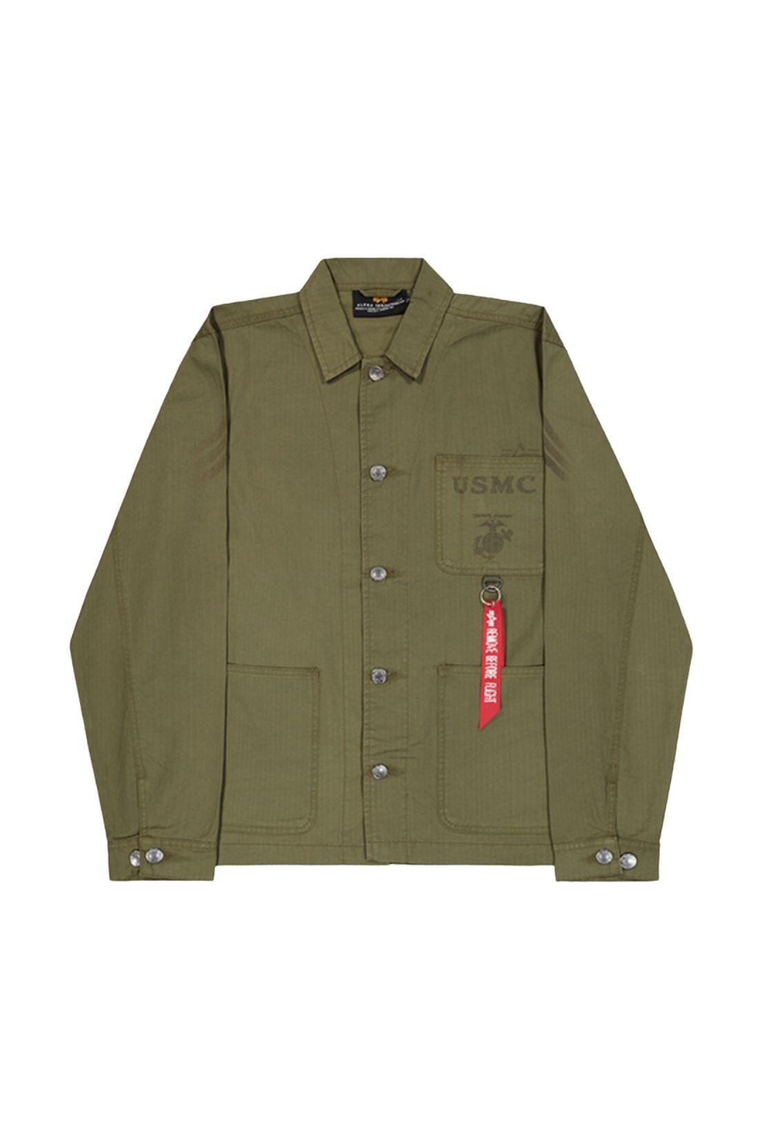 ALPHA INDUSTRIES Sobrecasaco masculino P41 HBT Combat tamanho M verde militar 2/3