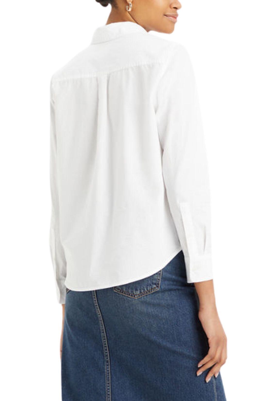 LEVI’S – Klassiek damesoverhemd met lange mouwen, wit katoen, maat XS 2/3