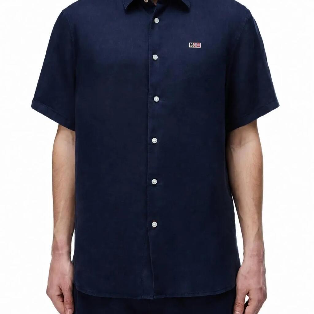 NAPAPIJRI Gilbert Men's Short-Sleeved Linen Shirt - White