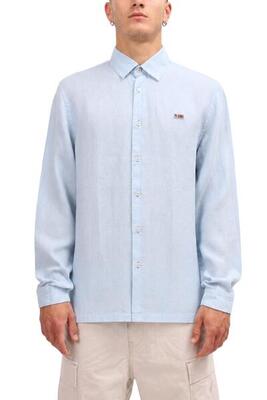 Camicia lino - Uomo - Maniche lunghe - Gilbert - Azzurro