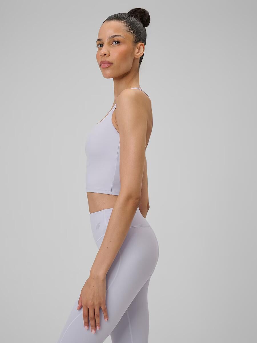 Top corto da yoga con reggiseno sportivo 4/7