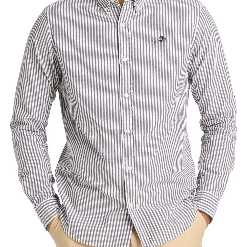 TIMBERLAND men long-sleeved striped seersucker shirt