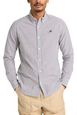 TIMBERLAND - Camicia uomo seersucker a righe verde XL