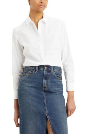 Chemise - Casual - Femme - Regular fit, manches longues, 100% coton - Blanc