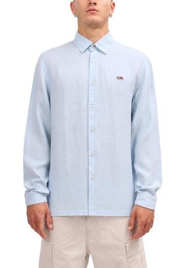 Camicia - Casual - Uomo - Regular fit lino - Gilbert - Azzurro chiaro