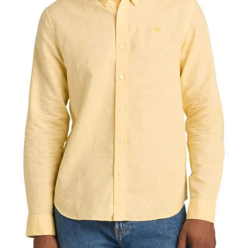 Timberland slim-fit linen-cotton long-sleeve shirt