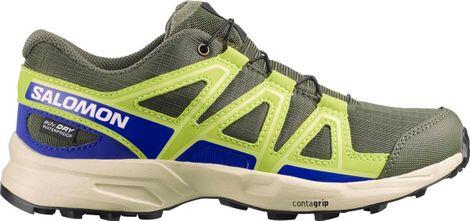 Salomon Speedcross Waterproof bambino kaki-verde-blu