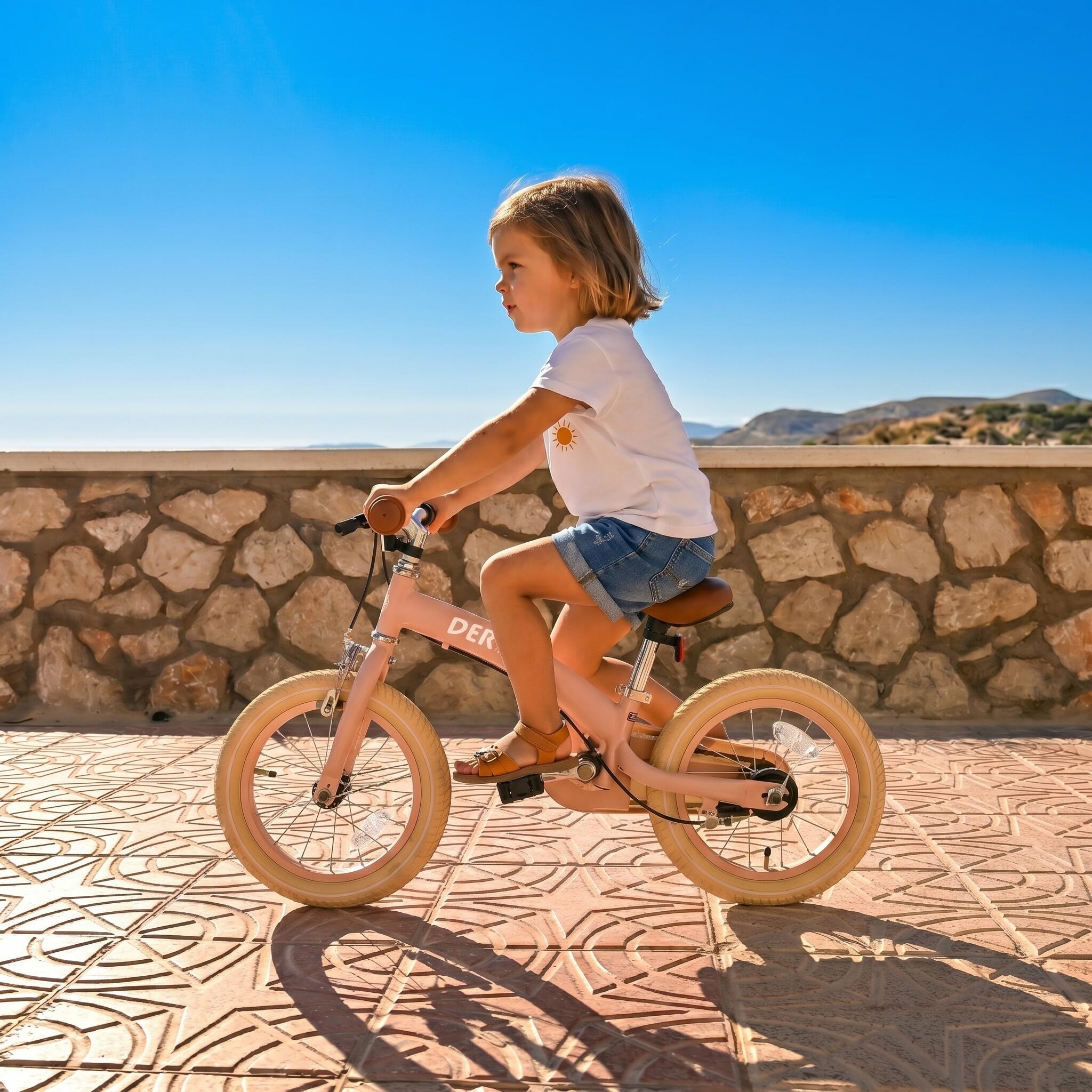 Bicicleta infantil 3 en 1 de 12 pulgadas - Bicicleta de equilibrio - Rosa 5/8