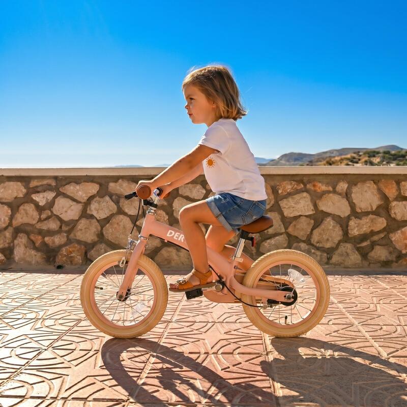 Bicicletă pentru copii 3 în 1 de 12 inch - Bicicletă de echilibru - Roz