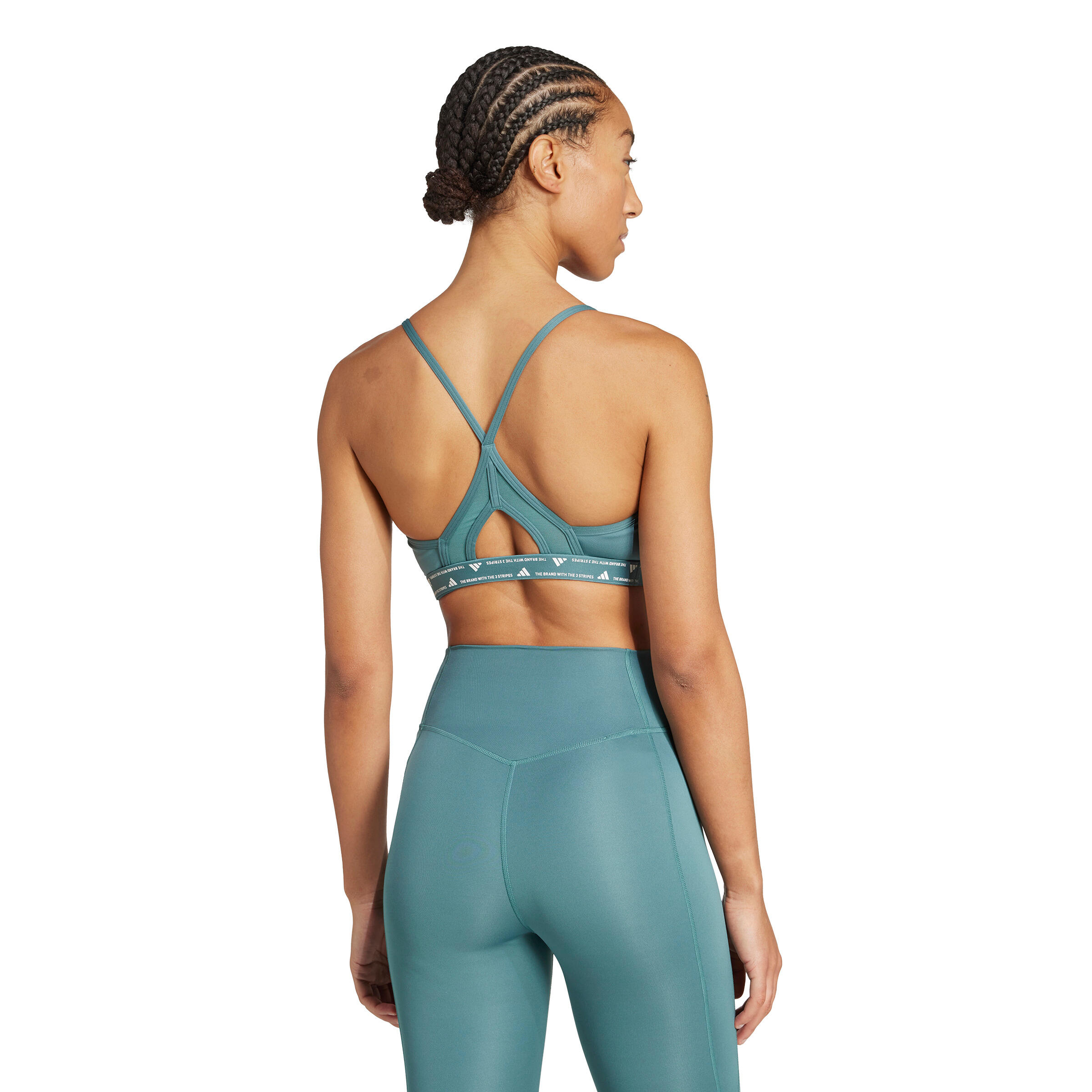 Sujetador de mujer adidas AeroReact 3 Stripes 3/7