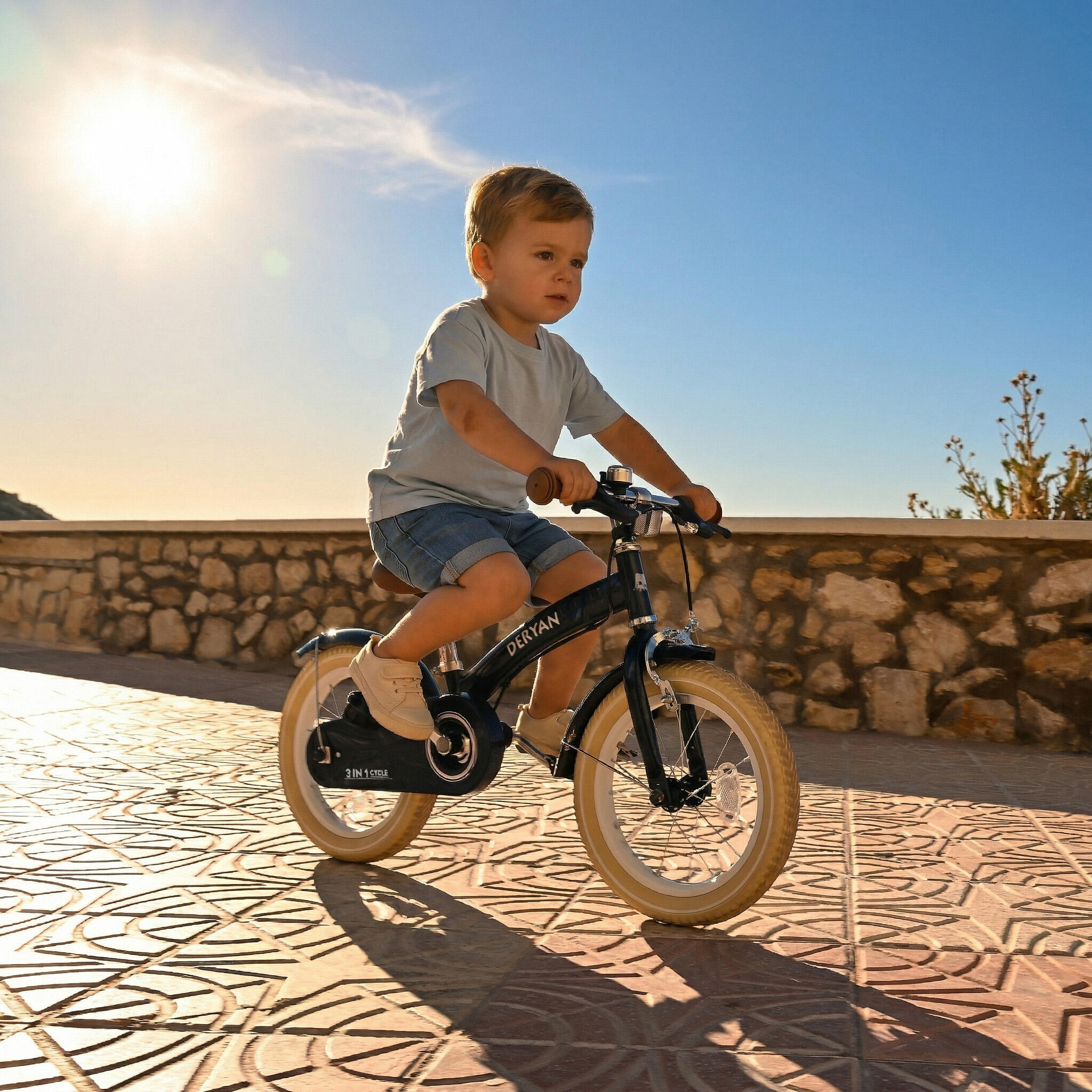 3-in-1 Kinderfahrrad 12 Zoll - Laufrad - Inklusive Stützräder - Blau 3/8