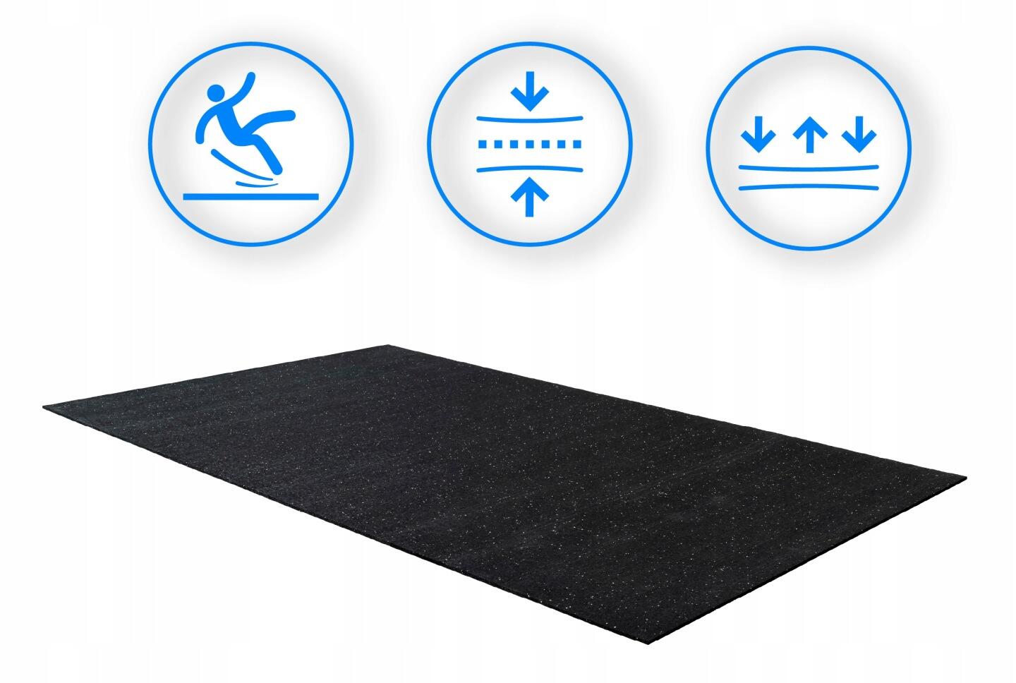 Geluiddempende beschermmat voor fitnessapparatuur 195x91 THUNDER YG-PROOF-BLACK 3/6