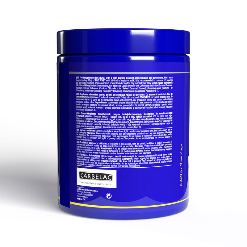 Proteine din zer concentrat, Pro Whey Ciocolată 450g