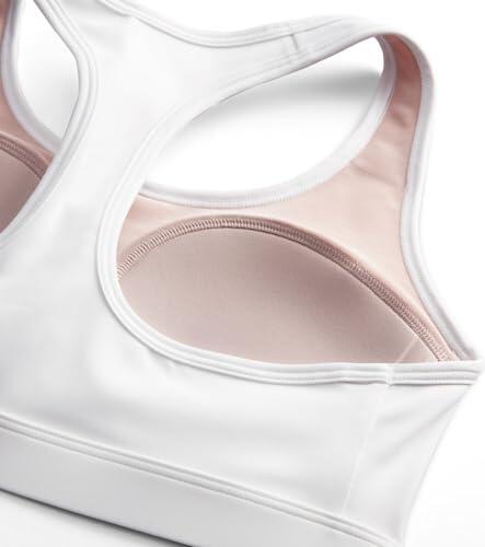 Nike Swoosh sportbeha medium support, wit Stone Mauve zwart 5/6