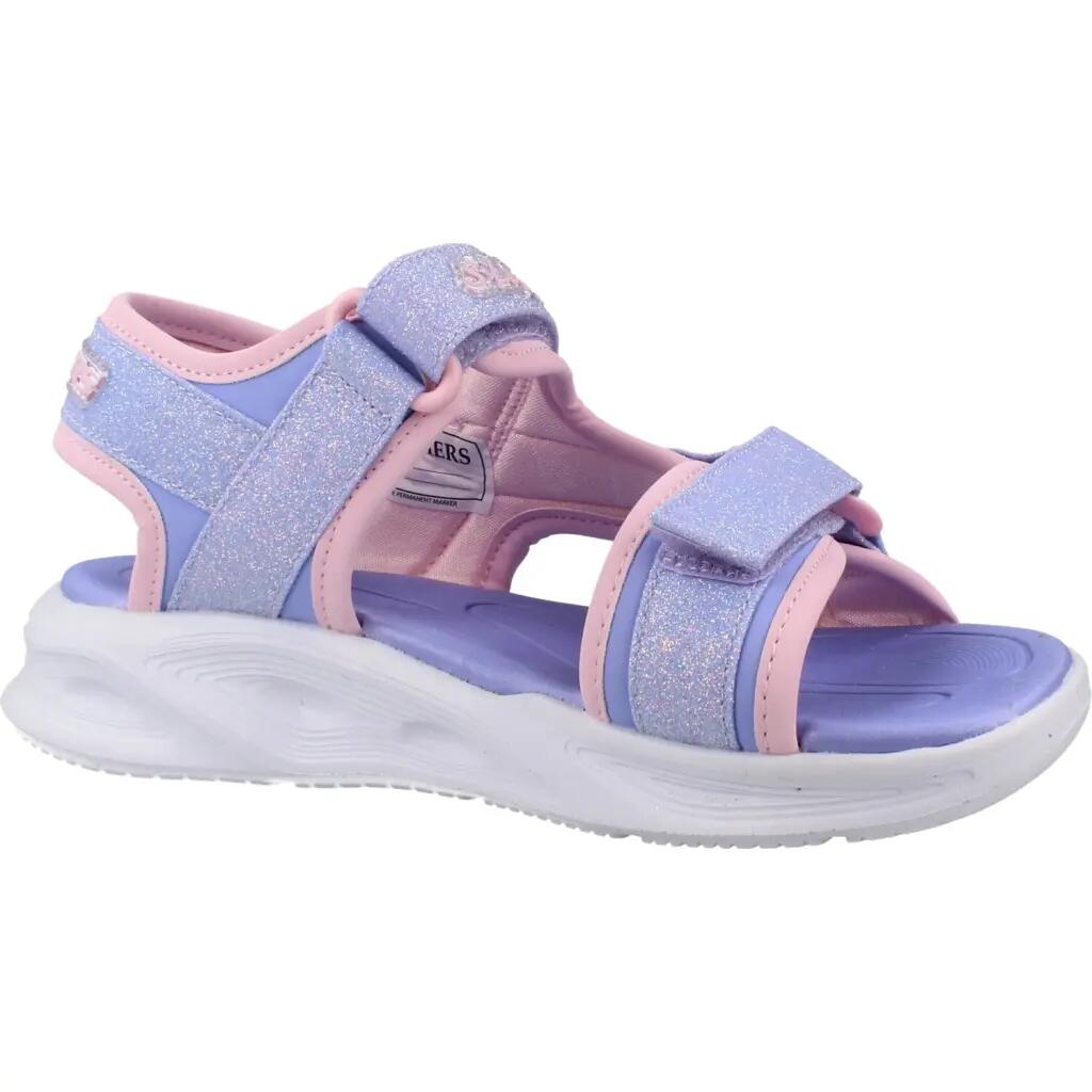 Chinelos Skechers Sola Glow Sandal, Roxo, Crianças 5/5