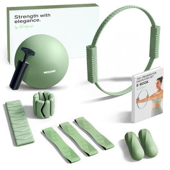 Set Pilates Maison avec Ballon, Anneau et Poids pour un Entraînement Complet