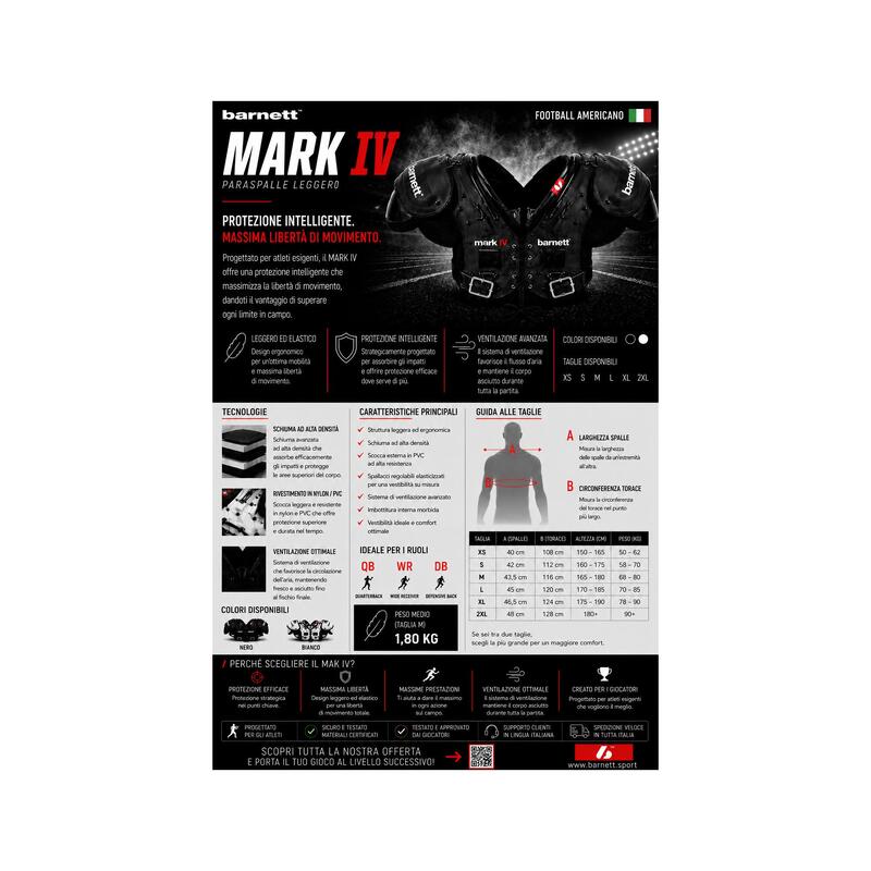 Umăr MARK IV L pro fotbal american, negru