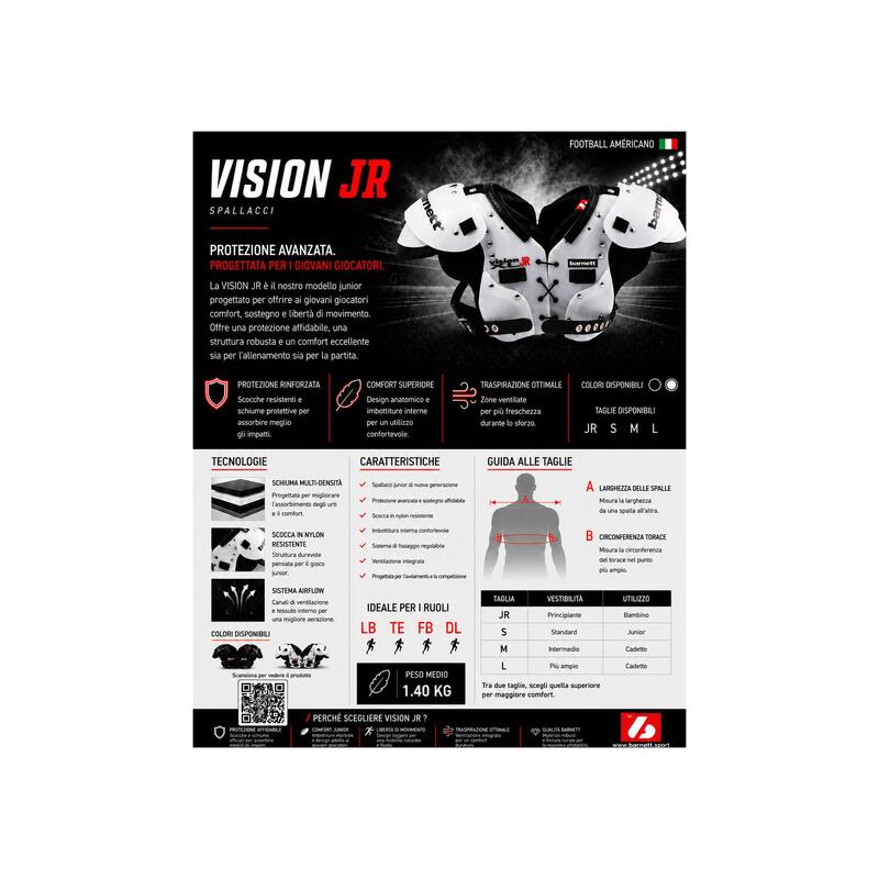 Umăr VISION JR 2XL juniori/cadet pentru fotbal american