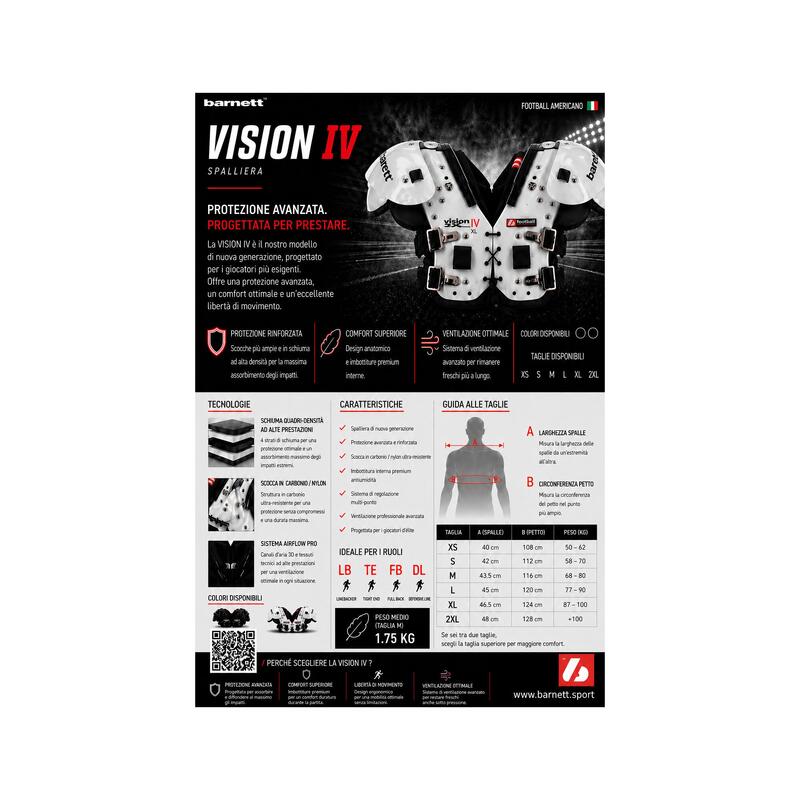 Umăr VISION IV XL pentru fotbal american, negru