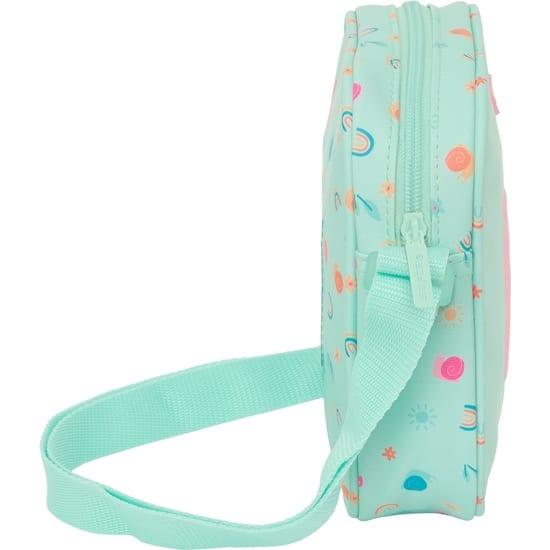 Bolsa de Deporte Infantil Caracol con Bandolera Ajustable Fácil Limpieza Verde 3/4