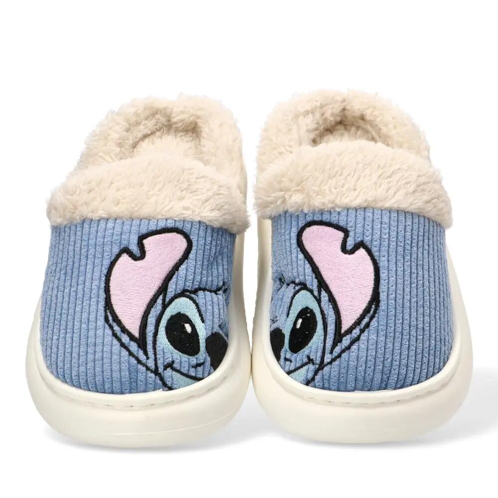 Pantoufles à bout ouvert Stitch pour adultes, en polyester antidérapant, bleues 6/7